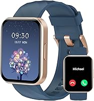 Vista 33 de RUIMEN Relojes inteligentes para mujeres y hombres (responder/hacer llamadas) compatibles con teléfonos iPhone/Android, pantalla HD de 1.85 Blanco