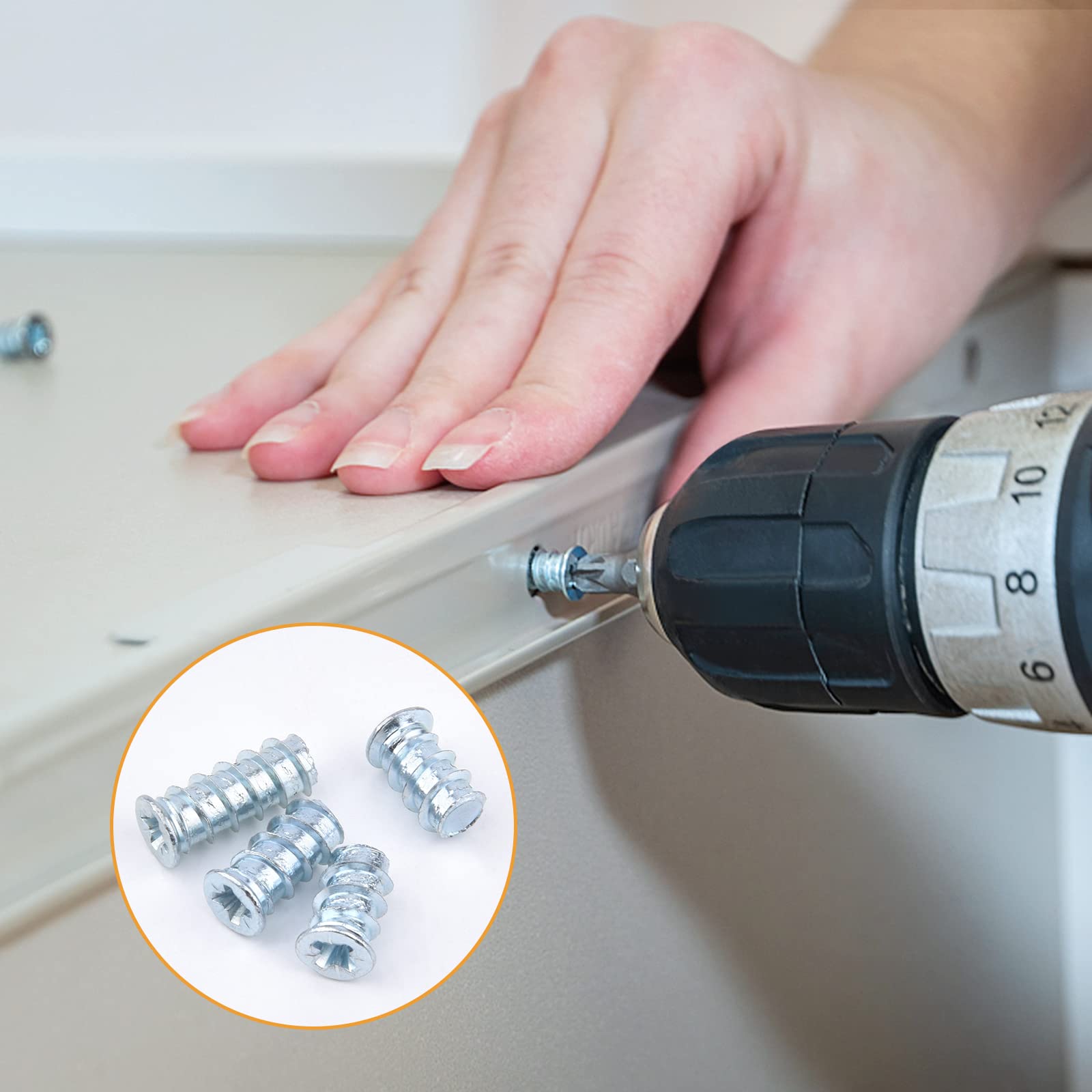 Lot De 50 Vis à Tête Plate Torx Blanches Galvanisées Pour Constructions