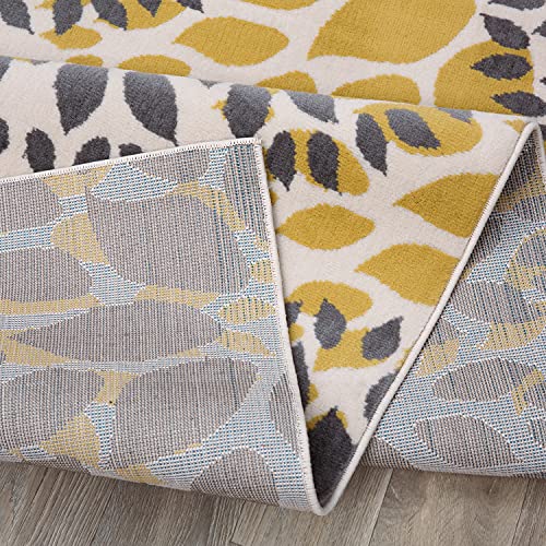 Tapete decorativo moderno amarillo floral 2x7 pies miniatura 4