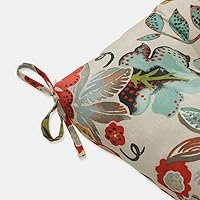 Vista 4 de Almohada Pillow Perfect Alatriste para exterior e interior, color marfil y estampado floral