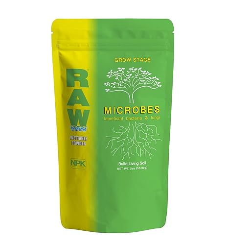 RAW Microbes Grow 2oz - Potenciador del crecimiento vegetal con endomicorrizas y bacterias de la rizosfera