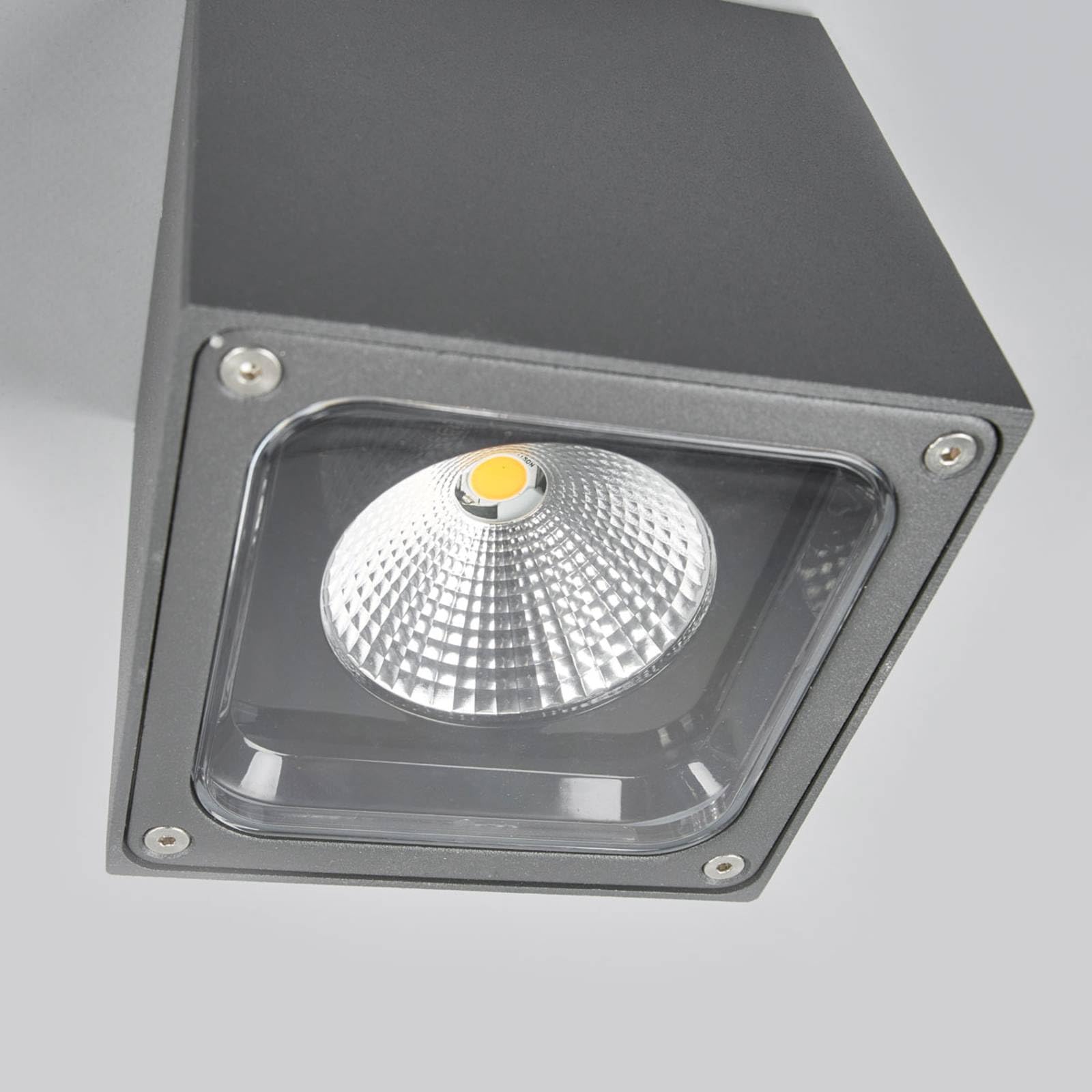 Lucande LED Lámparas de techo Tanea (Moderno) en Gris hecho Aluminio (1 llama, lámpara exterior para el jardín, la terraza balcón y vivienda
