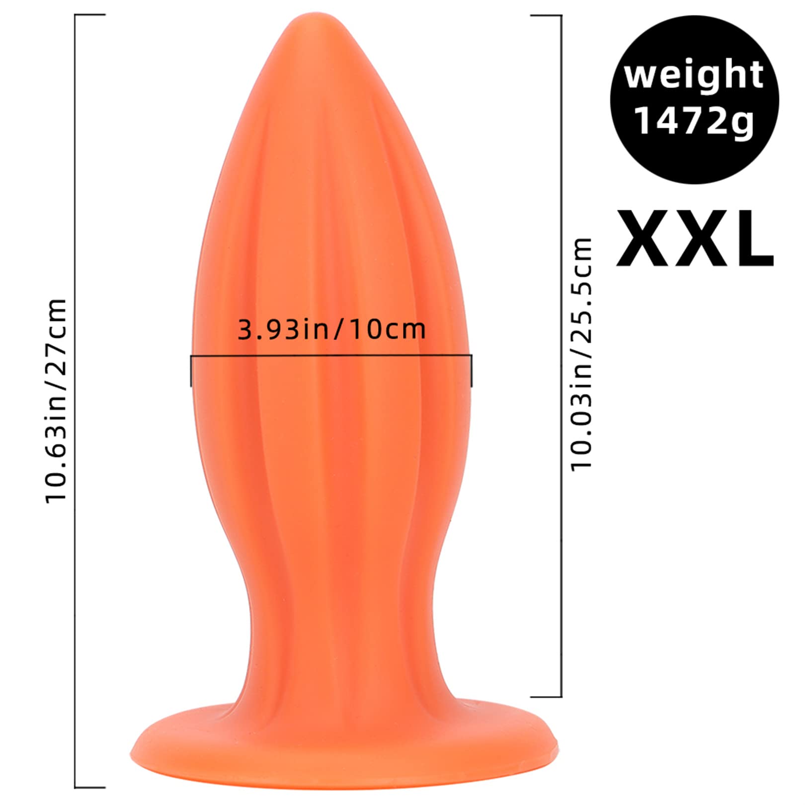 5 Dimensioni Enormi Dildo Anali Plug Conici Dilatatori Anali Morbidi Giocattoli Buttplug in Silicone for Uomini Donne(Gold,XXL)