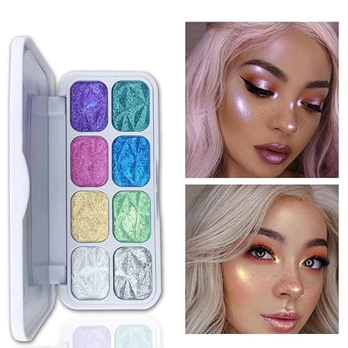 Gbsell I-Nsfany Newest Eye Makeup Palette,Glitter Eyeshadow,Intense-Color Chameleon-Palette,Multichrome Eyeshadow Shimmer Powder,Holographic Sparkle-Rainbow Highlighter Eye Mak (Multicolor) #TOP1