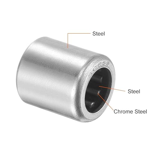 Miniatura 55 de uxcell Rodamientos de agujas SCE1010 5/8-inch Bore 13/16-inch OD 5/8-inch ancho Chrome Steel Open End 5pcs
