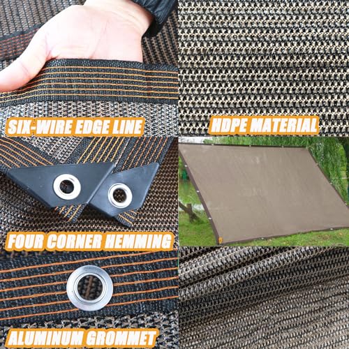 Filet d’ombrage rectangulaire 2mx4m brun avec protection solaire 85% - 5