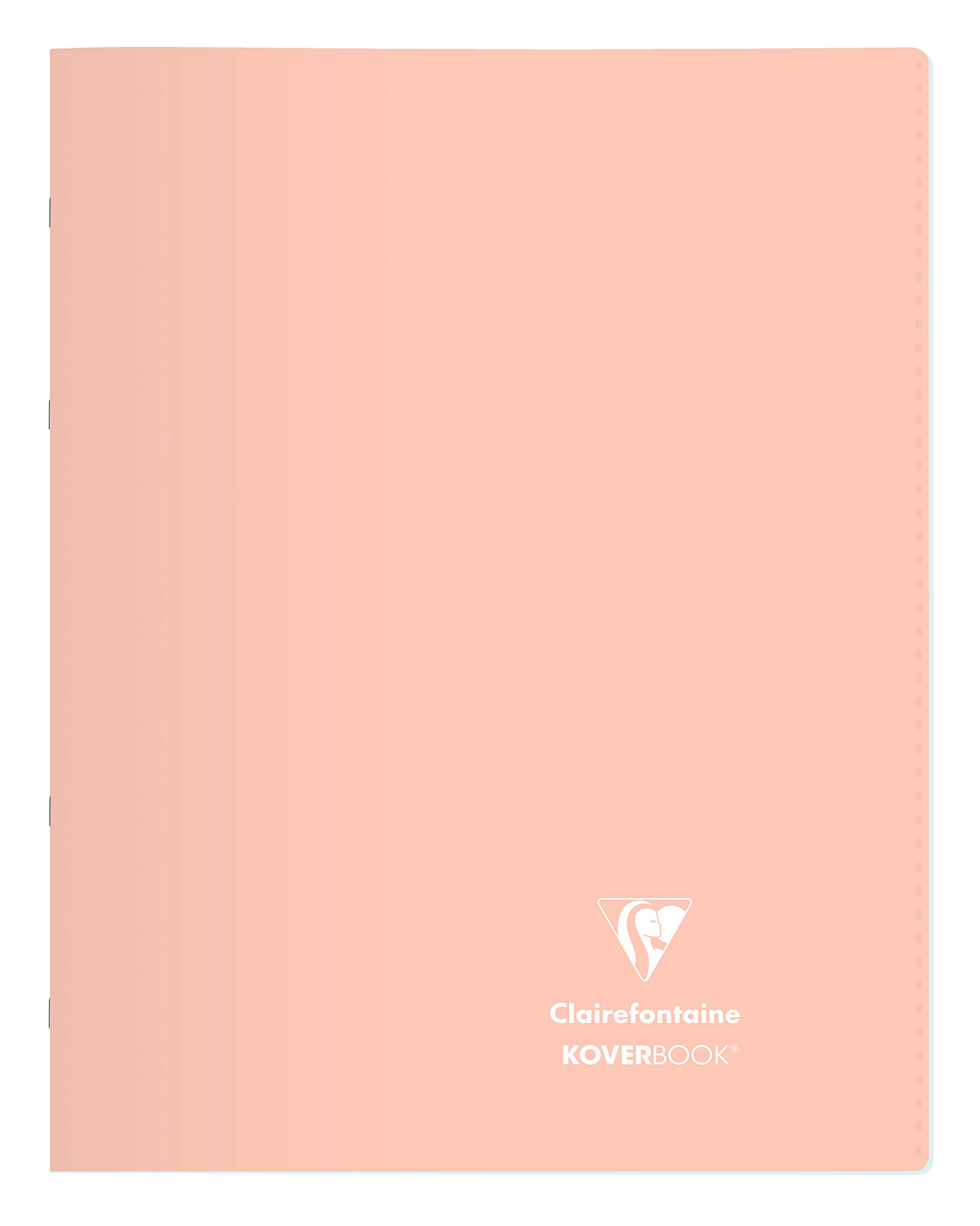 Clairefontaine 981481C Lot de 10 Cahiers Agrafés Koverbook Blush - 24x32 cm - 96 Pages Grands Carreaux - Papier Blanc 90 g - Couverture Polypro Opaque - Couleurs Aléatoires