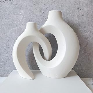 Arch Flower Vase Set- Off White, Medium | Modern Minimalist Flower Vase for Elegant Home Décor, Living Room Centerpiece, for Flower Arrangements| Gifting