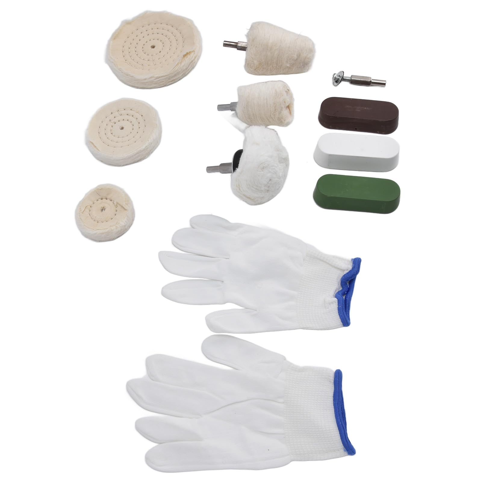 Respicefinem 11Pcs Polishing Buffing Wheels Kit with Wax Rod Felt Ideal for Copper Furniture Suitable for Polishing Metals Like Stainless Steel Aluminum and Non Metals Such As