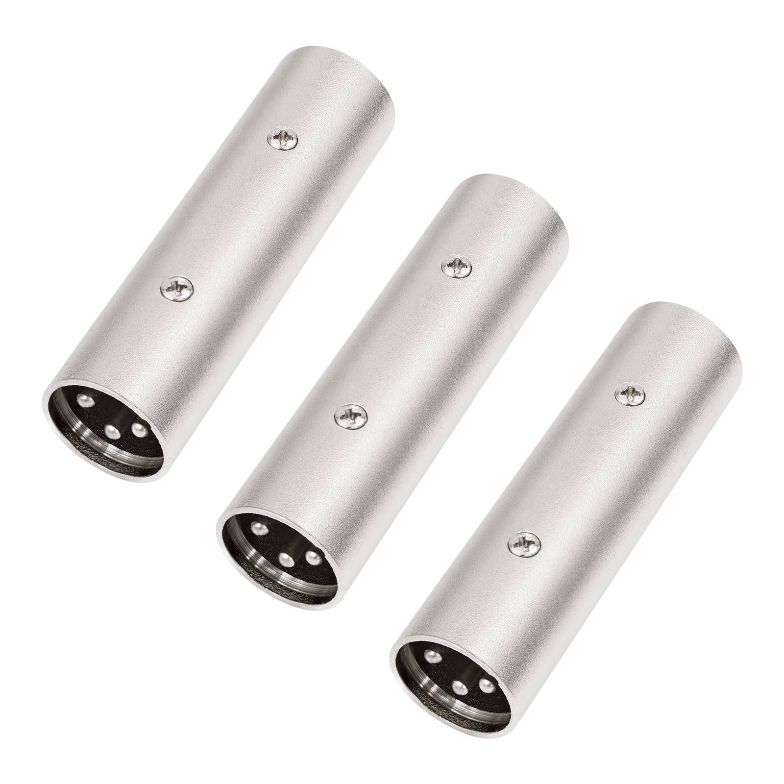 XLR-Stecker auf Stecker, sichere Verriegelungskupplung, 3-polige verlustfreie Signalübertragung, langlebige XLR-Verlängerung für Studio- und Bühnengeräte, Kabeladapter, 3er-Pack