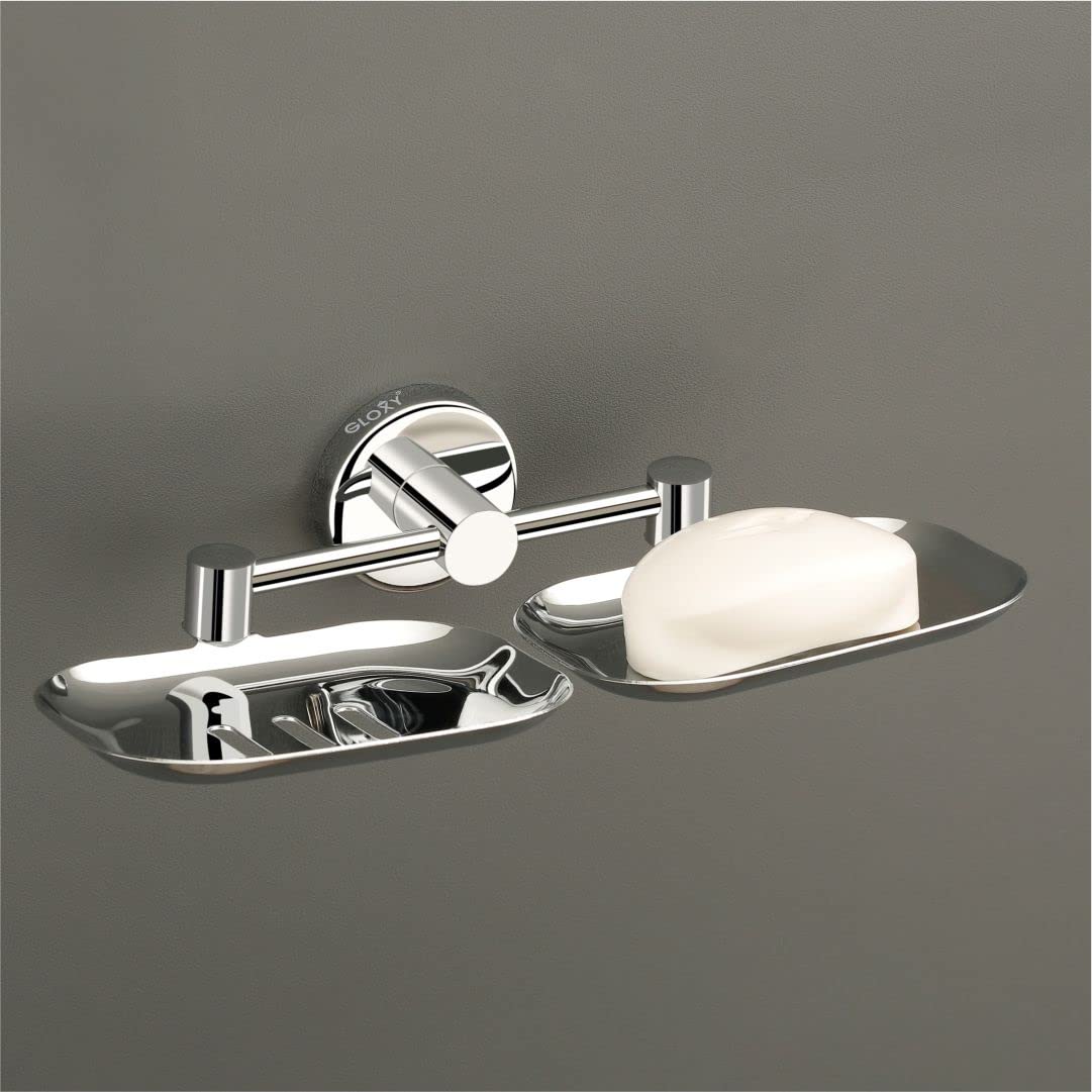 GLOXY ENTERPRISE Stainless Steel Double Soap Holder for Bathroom, Soap Stands for Bathroom Wall/Soap Tray for Bath Dish Bathroom Accessories and Fittings Rust Free (B08G8DK856) Amazon Price History, Amazon Price Tracker