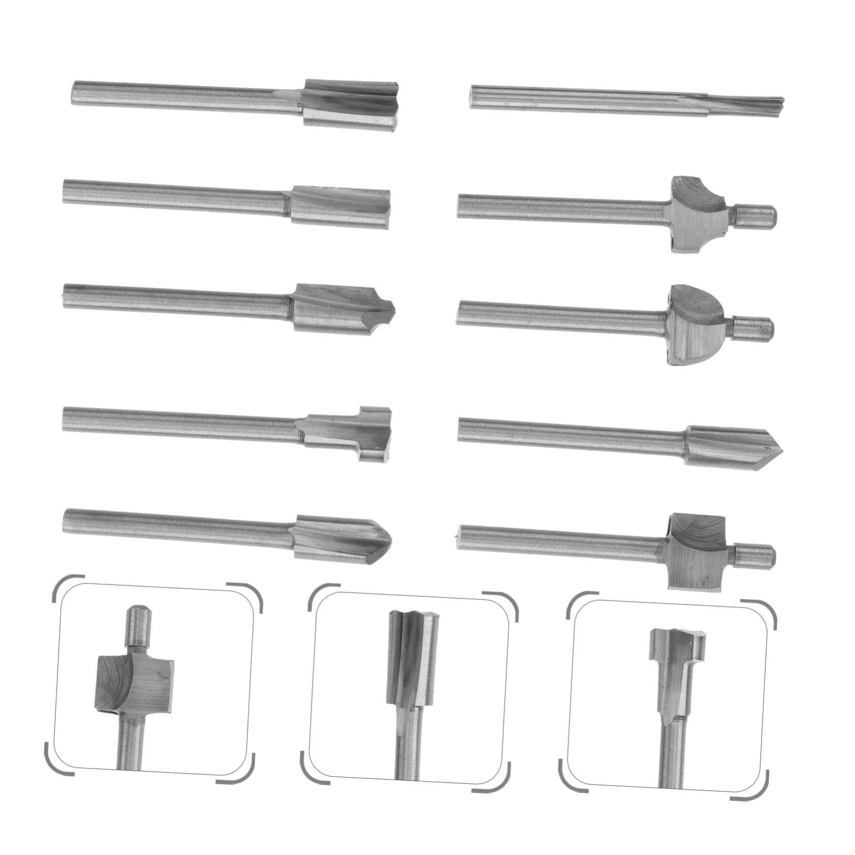 OSALADI Lot De 3 Fraises De Toupie 1/8 Pouce Avec Revêtement En Nitrure De Titane Pour Machines Cnc Processus De Meulage Silencieux Antiadhésif 10 Pièces X 3