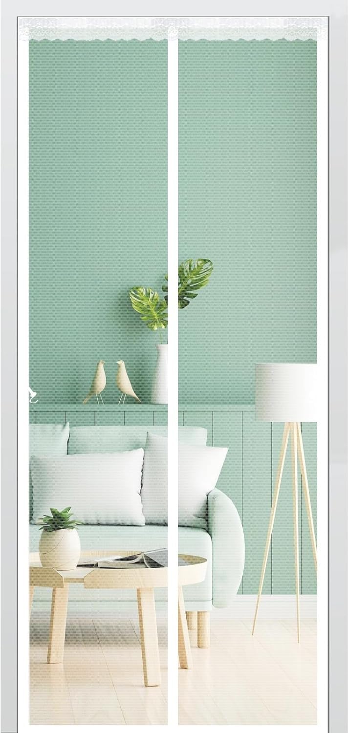 Moustiquaire de porte magnétique blanche 90x220cm rideau été fenêtre balcon
