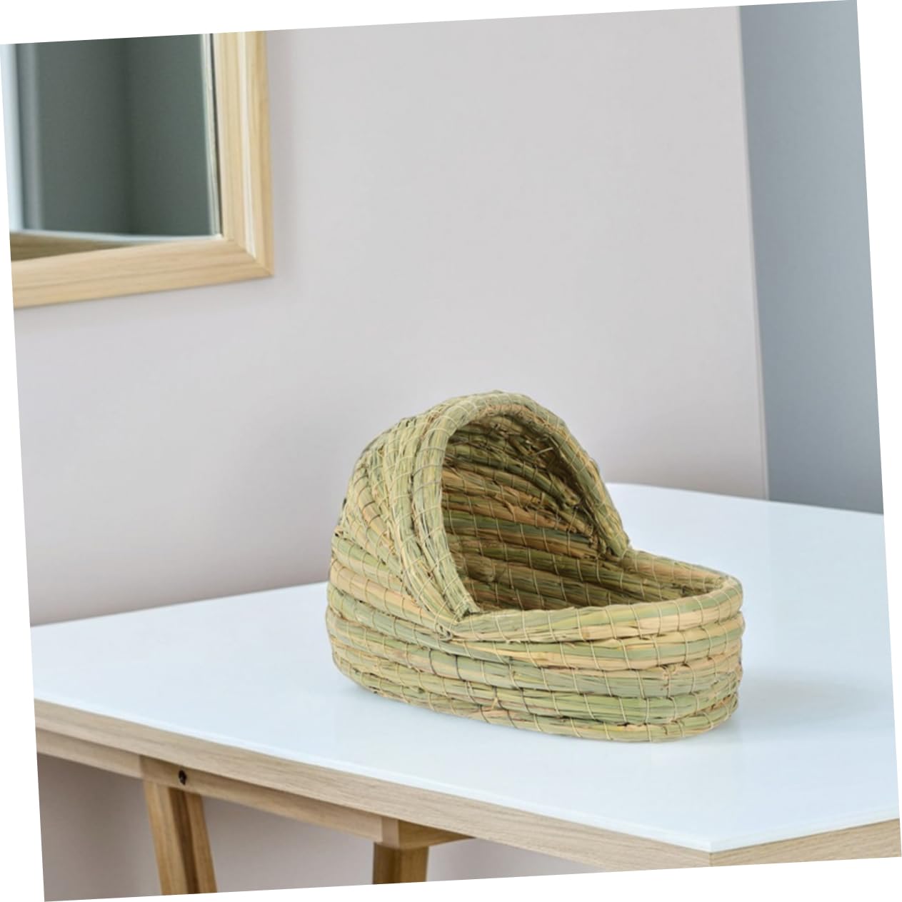 Abaodam Nido de Puesta Tejido de Paja para Gallinas y Palomas Beige | Rustic Woven, Fácil Mantenimiento, Uso en Granjas Pequeñas y Patios, Formato Grande