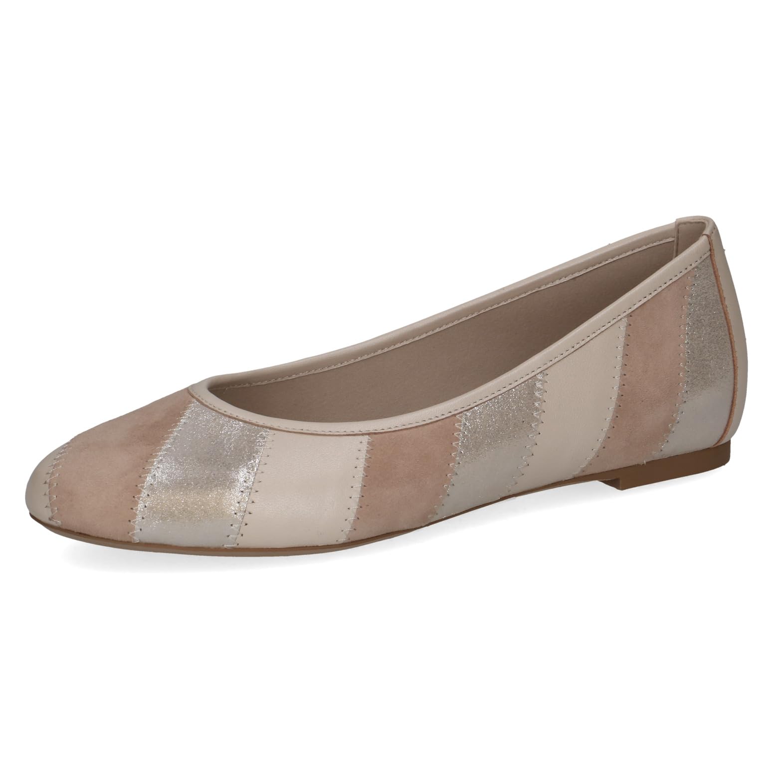 CAPRICE Women's Ballet Flats in Leather, Brown (Taupe MET.Comb), 5.5 UK