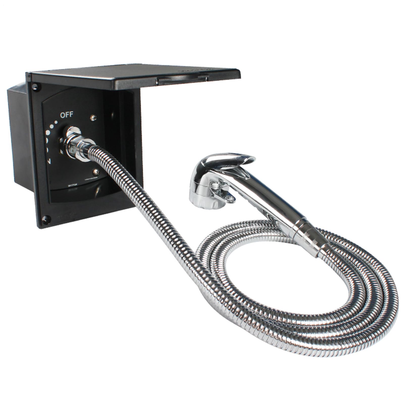 Kit box doccia per esterni, tubo per rubinetto in metallo con soffione doccia, valvola 'acqua regolabile Quick Connect, camper, furgone, rimorchio da viaggio, barca a chamen