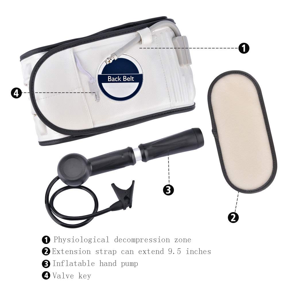 Decompressione Spinale Posteriore Cintura di Sostegno Lombare per Il Mal di Schiena Relief Lower Back Estricatore per Uomini Donne, One Size Fits 29-49 Vita