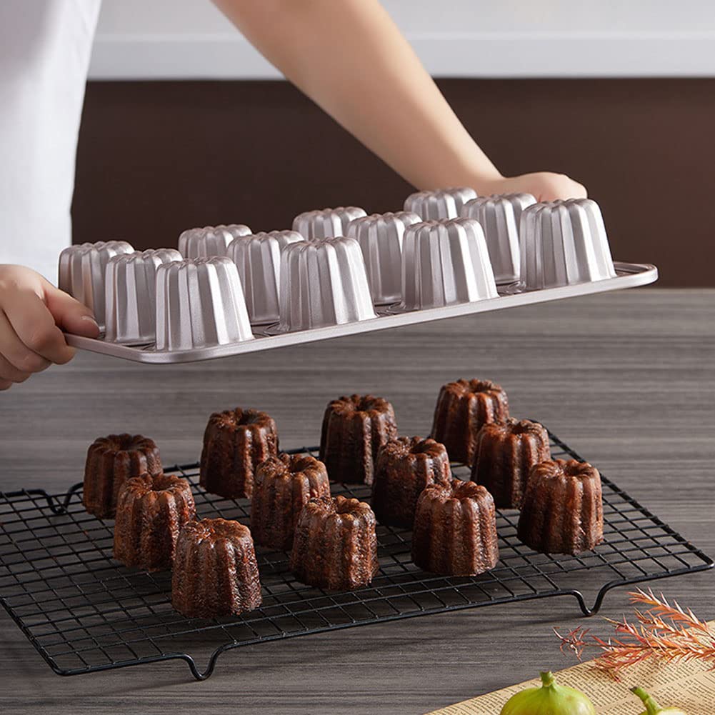 CestMall Muffin Cake Teglia da forno, 12-Cavity antiaderente a forma di castagna in acciaio inossidabile Bakeware Quick Release Cake Muffin Bake Teglia per forno da forno Budino Dessert