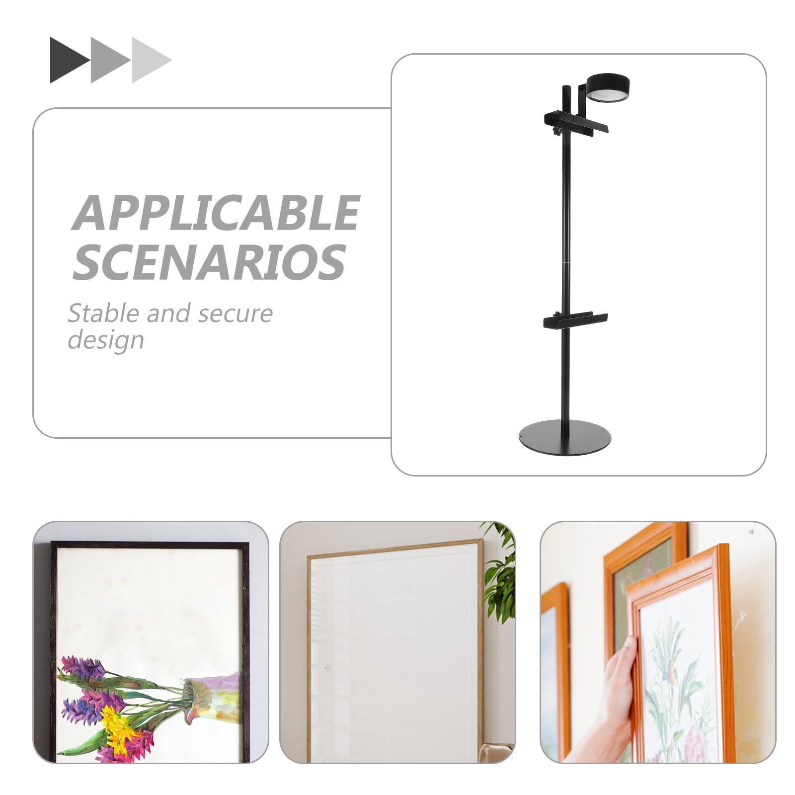 Générique Chevalet de Table Réglable en Fer Noir avec Éclairage Intégré