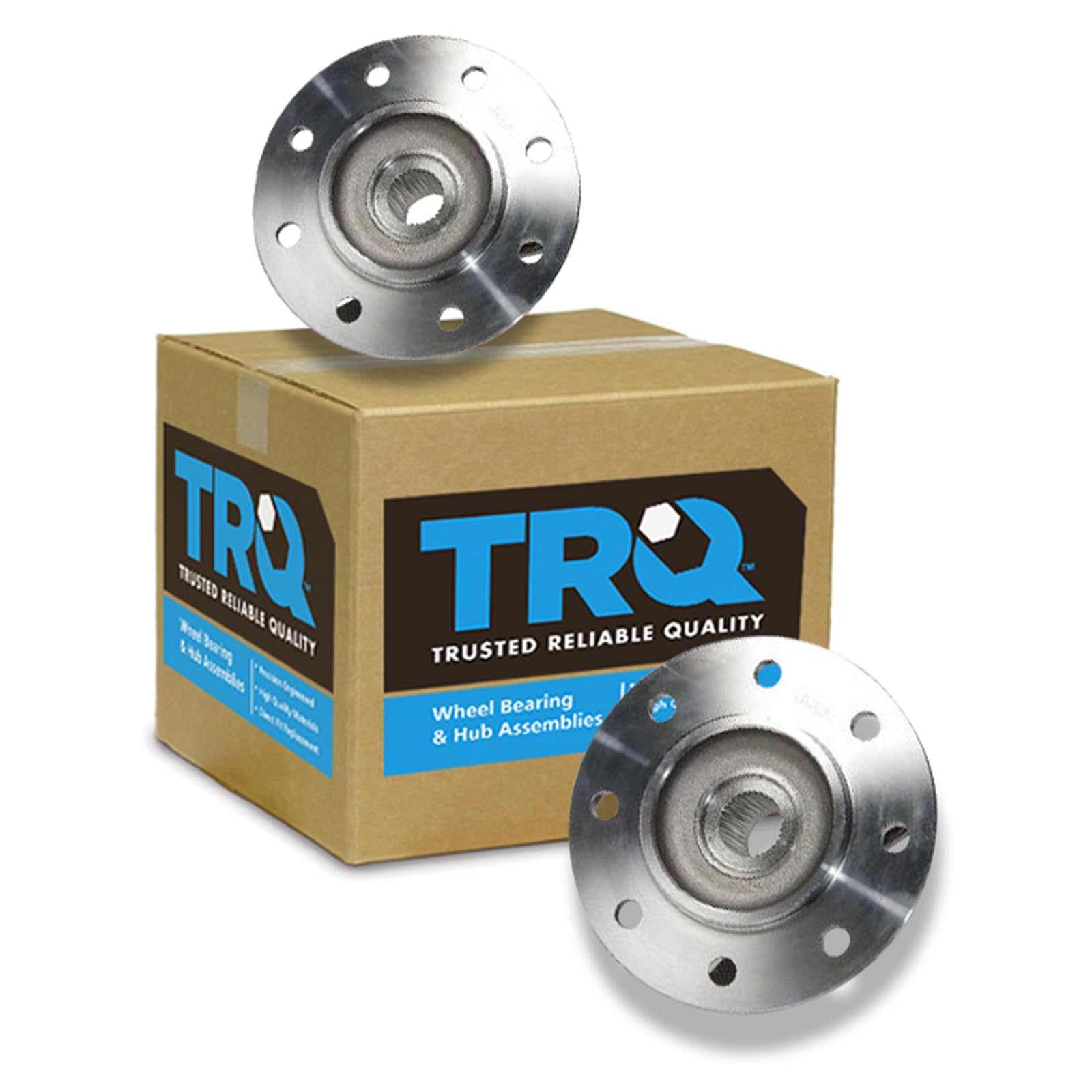 TRQ 2 Piece Front Wheel Bearing &amp; Hub Assembly Set 4WD