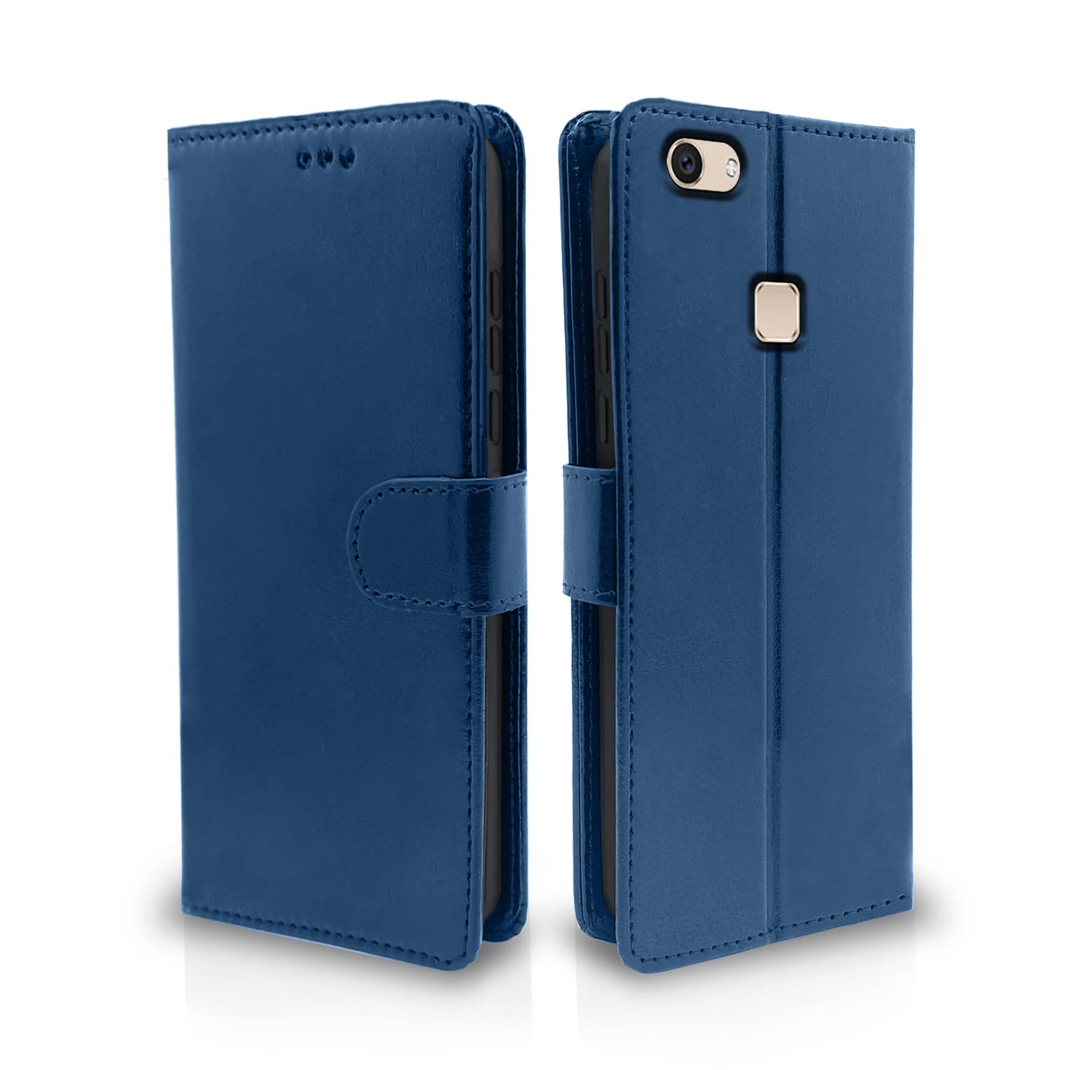 Pikkme Vivo V7 Plus Flip Case Leather Finish | Inside TPU with Card Pockets | Wallet Stand and Shock Proof | Magnetic Closing | Complete Protection Flip Cover for Vivo V7 Plus (Blue) (B0BK6LF2Y3) Amazon Price History, Amazon Price Tracker