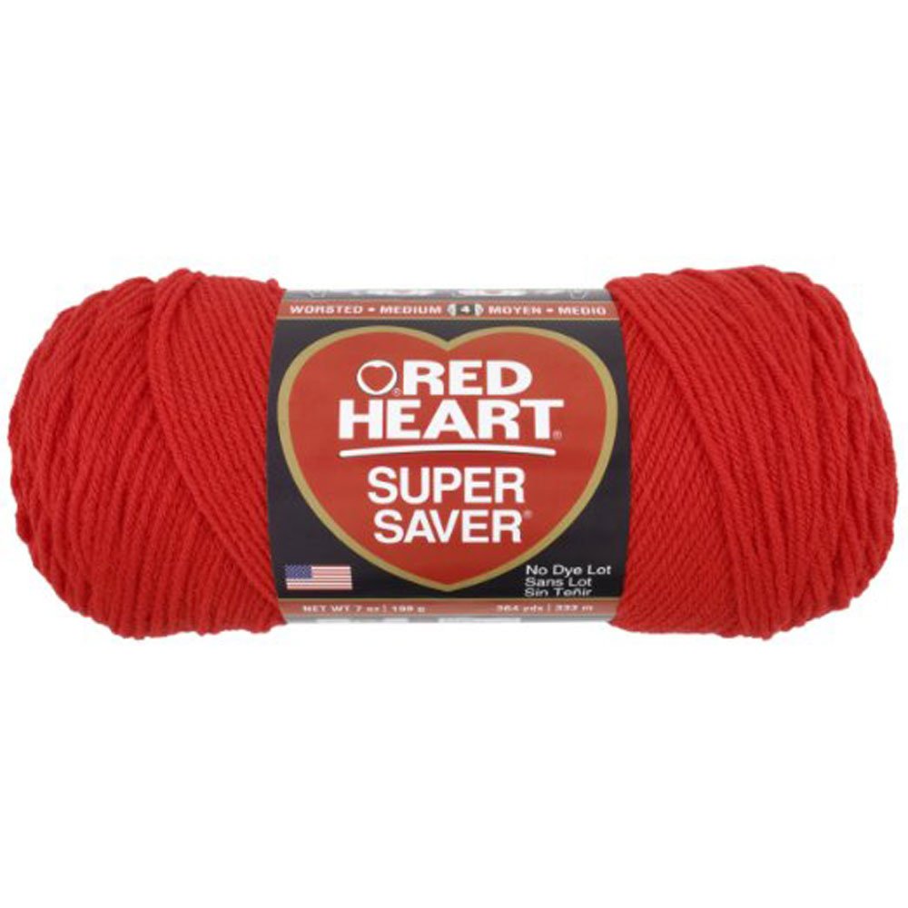 Amazon.com: Red Heart Yarn Super Saver 3945 Hot Red 7 oz