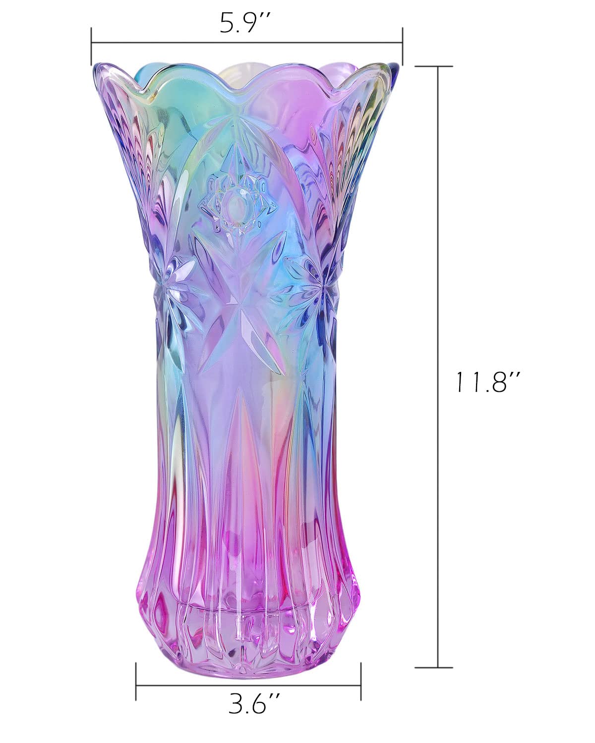 Amazon.co.jp: WHJY 12インチ クリスタルガラス カラフルな花瓶