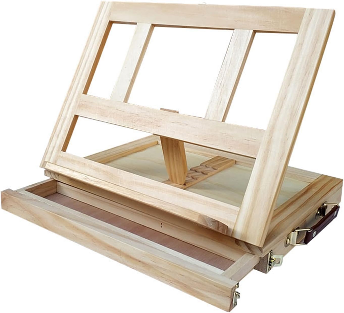 Painting Easel with Drawer, Artist Desktop Display Easel Folding Wooden Easel with Adjustable Height Design for Classroom, Bedroom, Home Studio