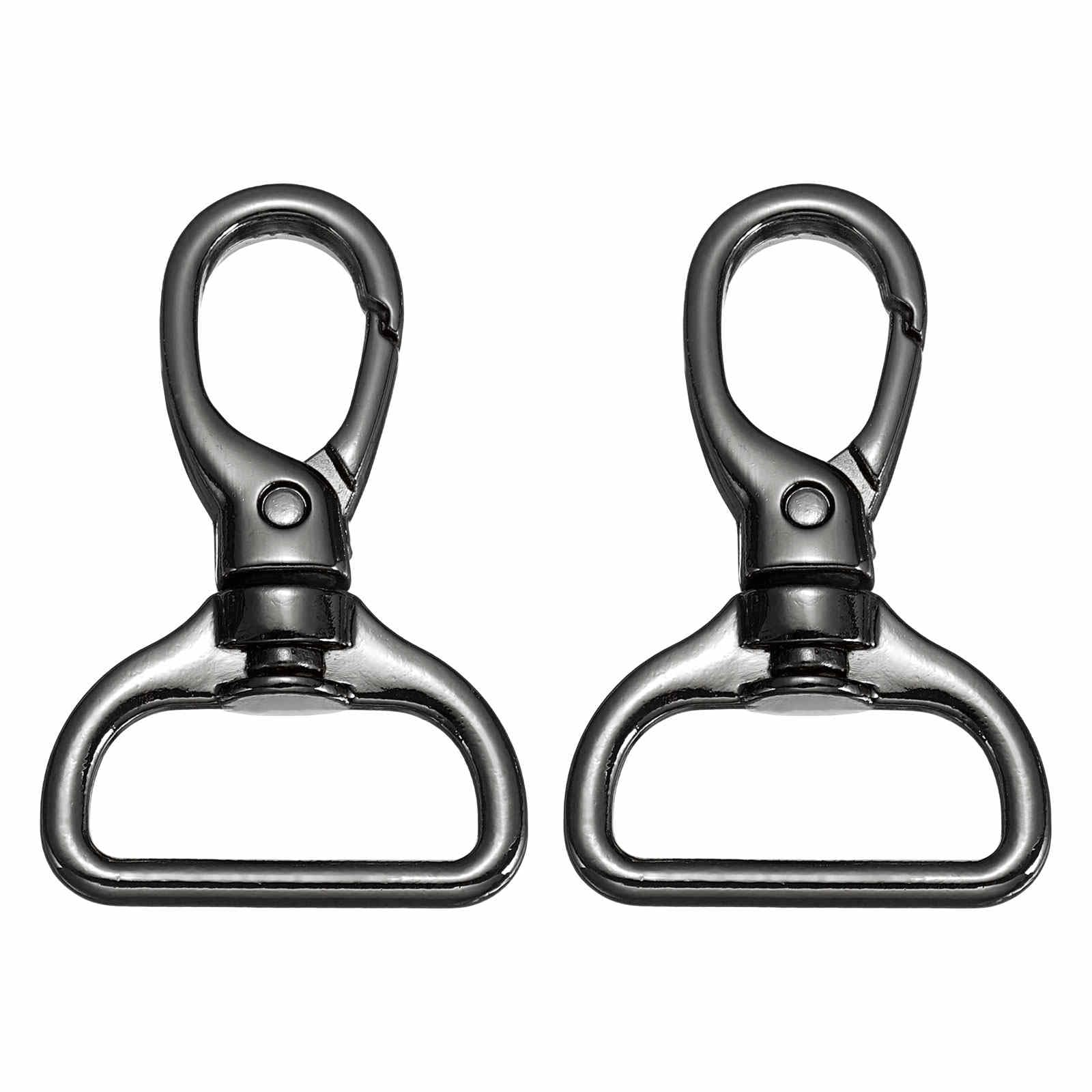 PATIKIL Swivel Clasps, (1 Inch, Black) (2 Pcs), Metal Swivel Snap Hooks Curved Oval Trigger Snap Lobster Clips, Suit for - Keychain/Making DIY Crafts/Purse Hardware