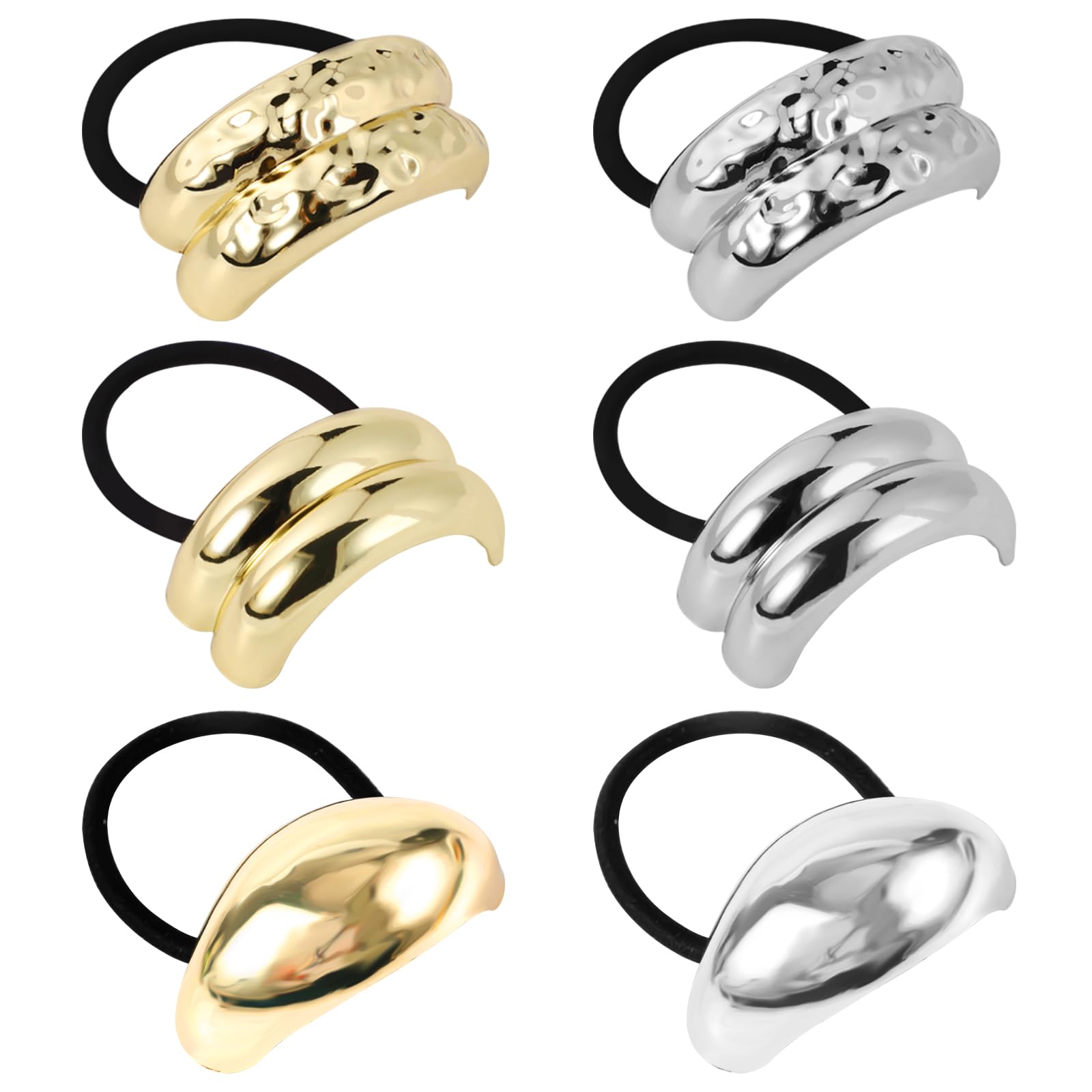 6pcs Metal Hair Ties
