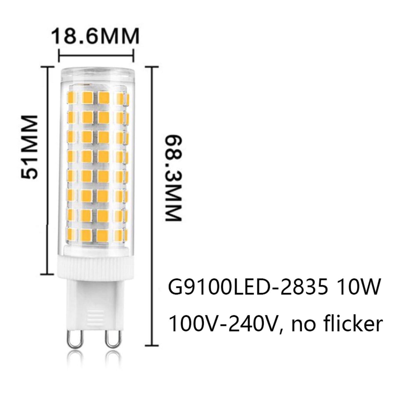 Lampadina LED G9 10W equivalente 100W Efficienza energetica Senza sfarfallio Non dimmerabile Per lampadari cristallo faretti plafoniere specchi lampade tavolo(4000k natural white,G9 10W 12pack)