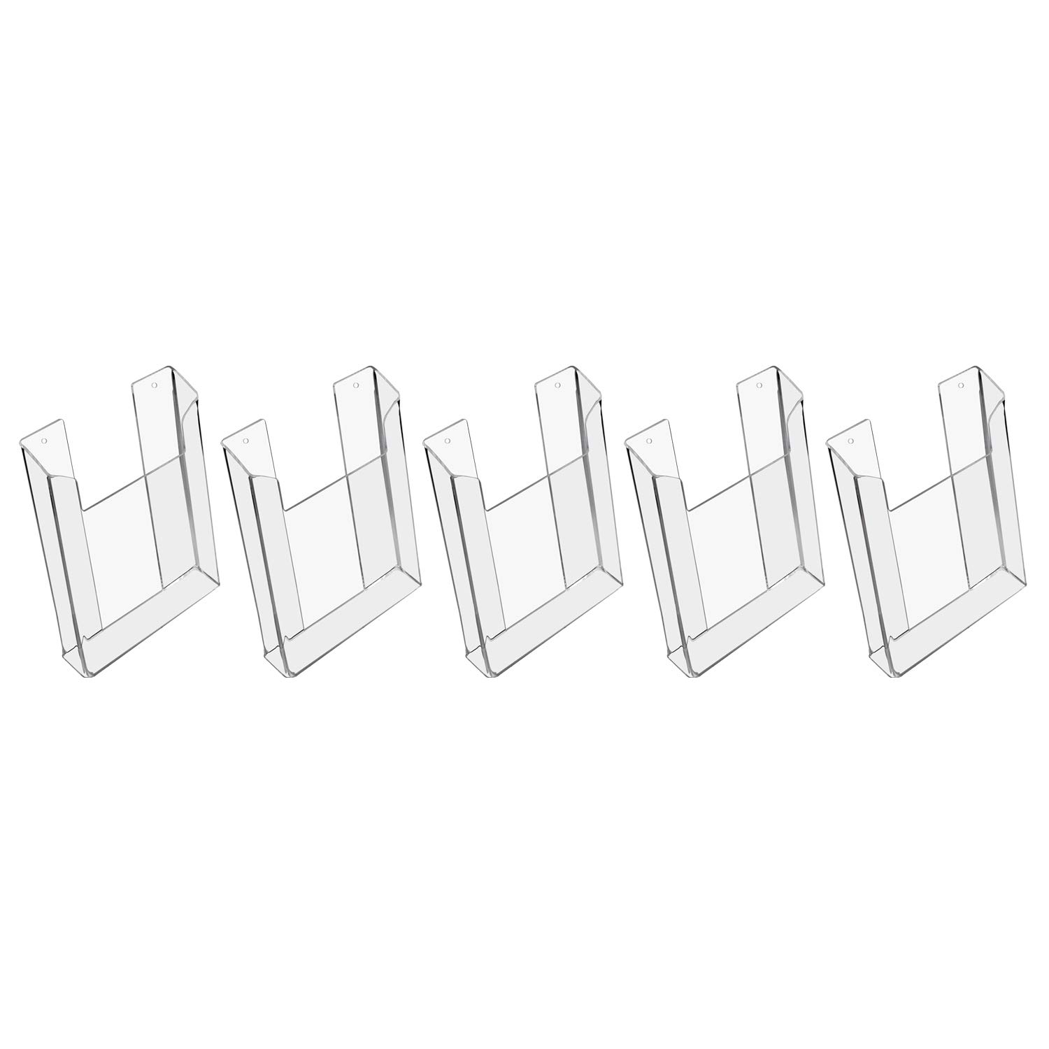 HMF 46842 Expositor de folletos para pared, acrílico, 5 unidades, DIN A5, formato vertical, transparente