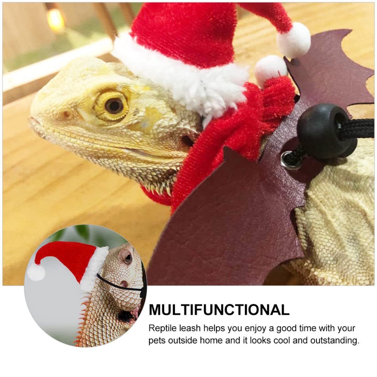 SUPVOX 5sets Accessori Per Rettili Guinzaglio Per Lucertole Cappello e Sciarpa Kit Per Festive e Decorazioni Domestici