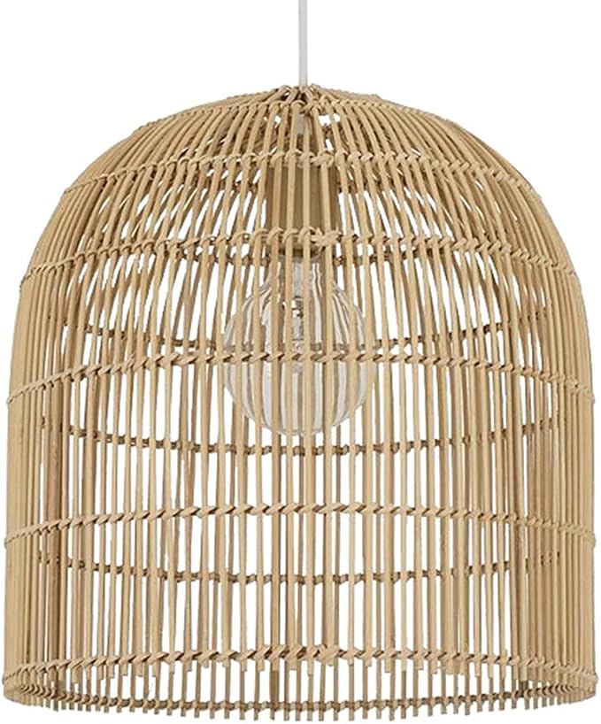 CSSYKV Vogelkooi Hanglamp Natuurlijke Bamboe Weven Kroonluchters Creatieve Persoonlijkheid Hanglamp In Chinese Stijl met Verstelbaar Koord E27-lampen restaurant slaapkamer Verlichtingsarmatuur