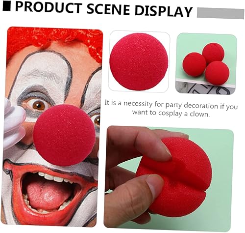 Miniatura 3 de ABOOFAN 10 piezas de esponja de nariz de payaso de Navidad, accesorios de circo de nariz roja, accesorios de payaso, accesorios rojos, decoración de