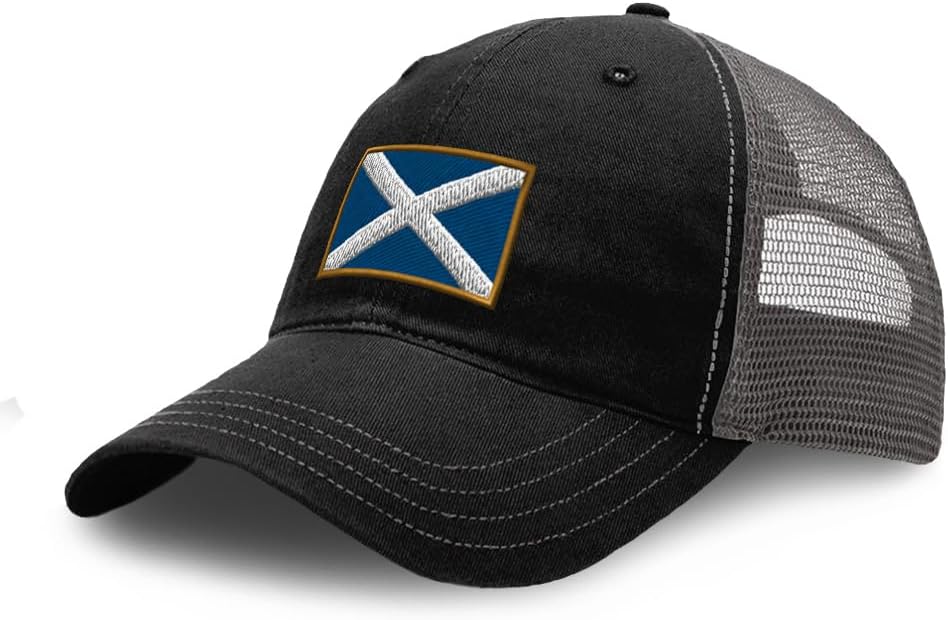 Richardson Soft Mesh Cap Hat Embroidered Scotland Trucker Hats for Men & Women Cotton