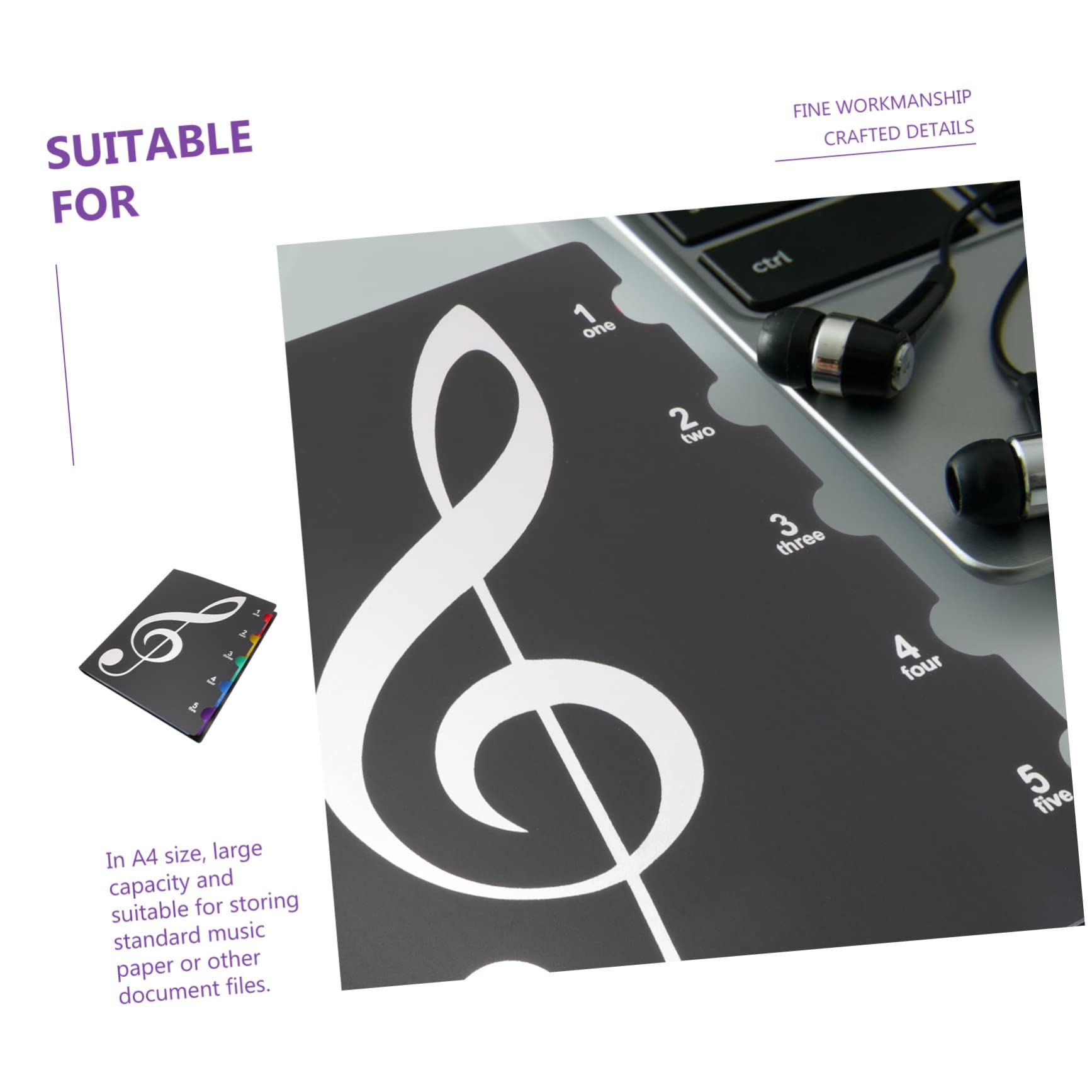 SUPVOX A4 Sheet Music Folder Abs Music Flip Folder for Boys and Girls Pockets