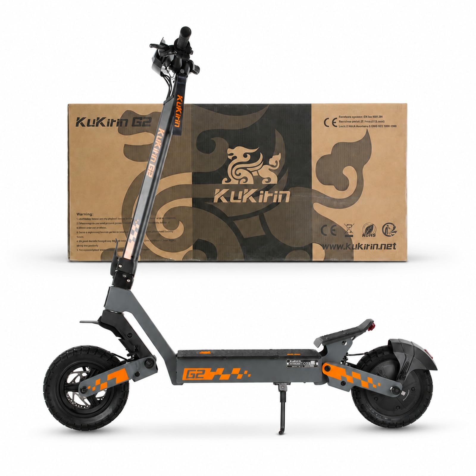 KuKirin G2 Monopattino Elettrico Adulti, Pieghevole, Pneumatici Off-Road, Sospensioni, Freni a Disco, Display, Autonomia Estesa