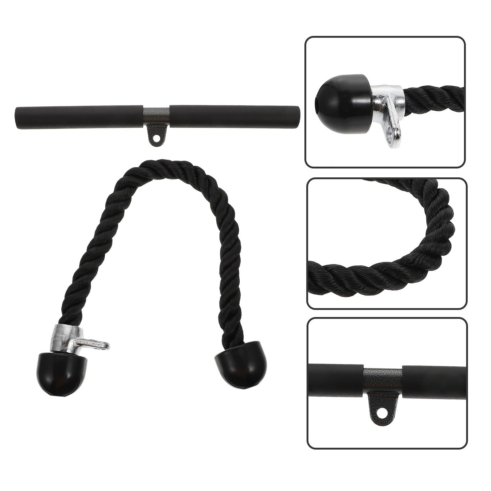 Zugseil mit Zugstange aus Stahlrohr und Nylon Verschleißfestes Fitness Zubehör für Krafttraining im Home Gym während Sommerferien