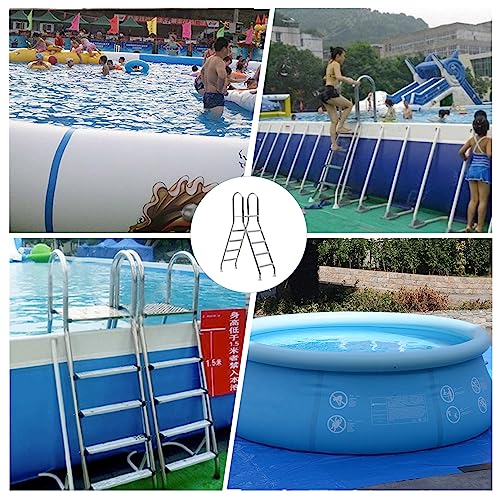 Escalera para piscina sobre suelo de acero inoxidable antideslizante miniatura 7