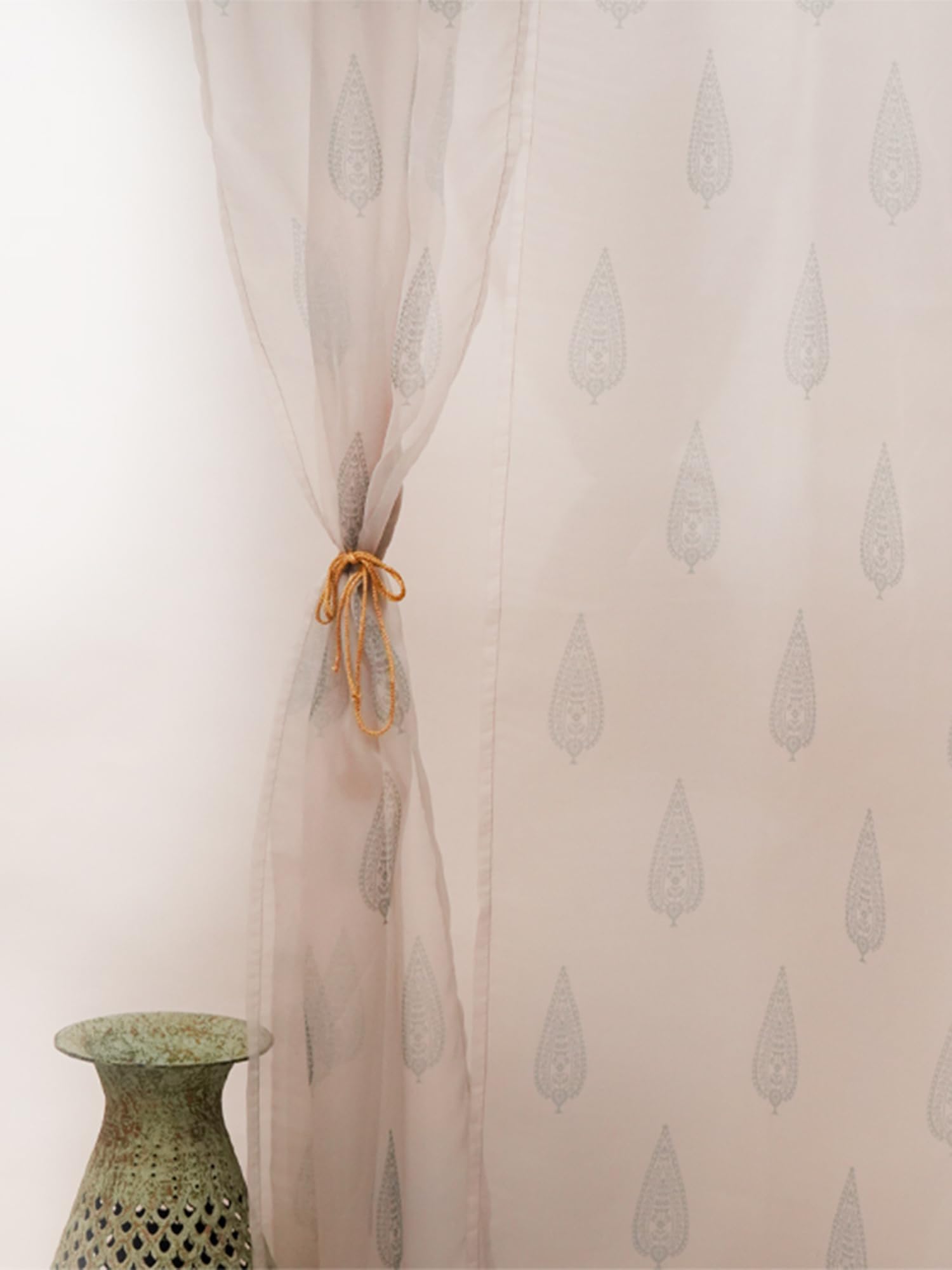 ZEBA World Transparent Organza Sheer Curtain for Door – 50x90 Inches (7.5 ft) – Lightweight Multicolor Curtain with Antique Motif Print – Elegant Curtain for Bedroom & Living Room – Pack of 1-picture-24