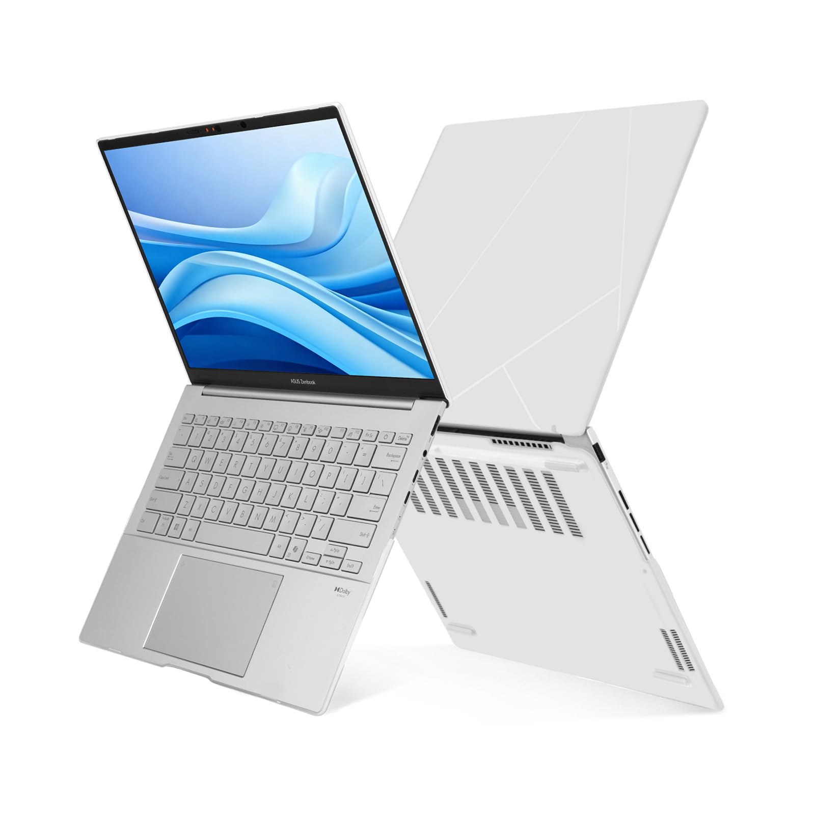 MOSISO Coque Compatible avec ASUS Zenbook 14 Pouces 2026 2025 2024 Release(modèles UX3405C), Léger Fin Amovible Coque Rigide en Plastique avec Chiffon,Translucide