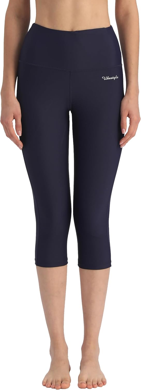 Ubestyle UPF 50+ High Waist Swim Leggings for Women Swim Capris Swim Pant Swim Tights Beach Pants Sun Protective - Image 2