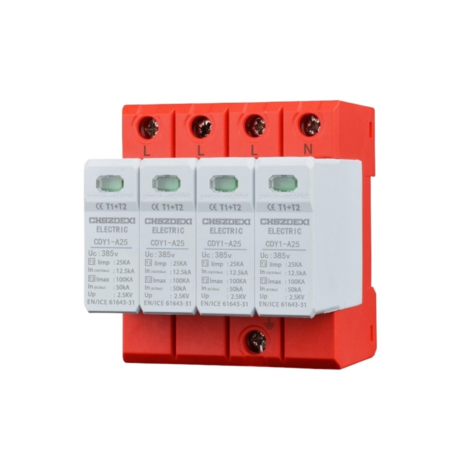 Parafoudre 10/350 µs Classe I anti-surtension pour réseau 4P