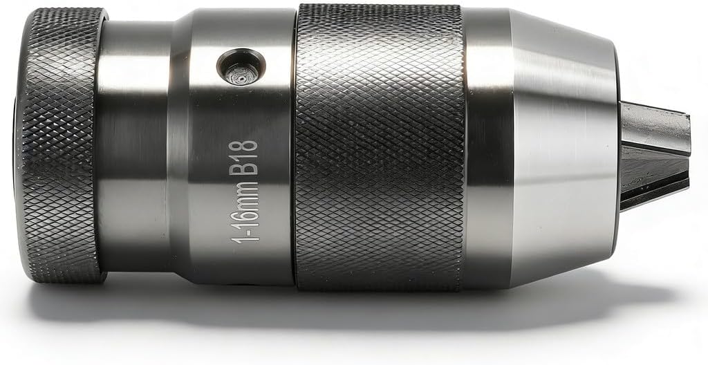 Self Tightening Drill Chuck Keyless, High Speed Steel, 1-16mm B18 - Heavy Duty, Durable Clamping, Ideal for Lathe and Milling Machines