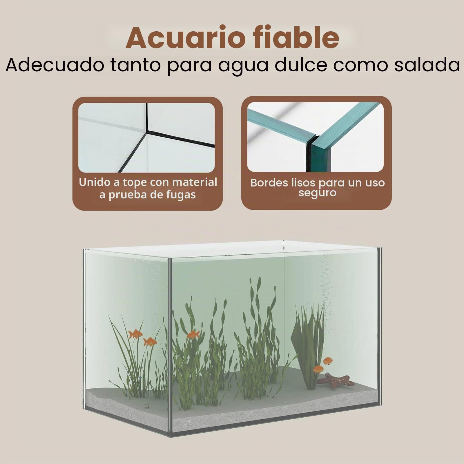 vidaXL Acuario con Almacenamiento Transparente 40 x 25 x 25 cm Cristal, Acuario exhibidor, Tanque de Vidrio Moderno, pecera panorámica, para Interiores y Exteriores