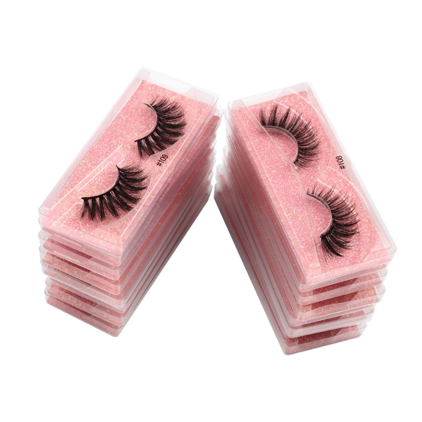 Messy Eyes 3d Lashes Rzęsy Naturalne miękkie cilios Sztuczne rzęsy Makijaż sztucznych rzęs luzem (kolor: 40 par RÓŻOWYCH)