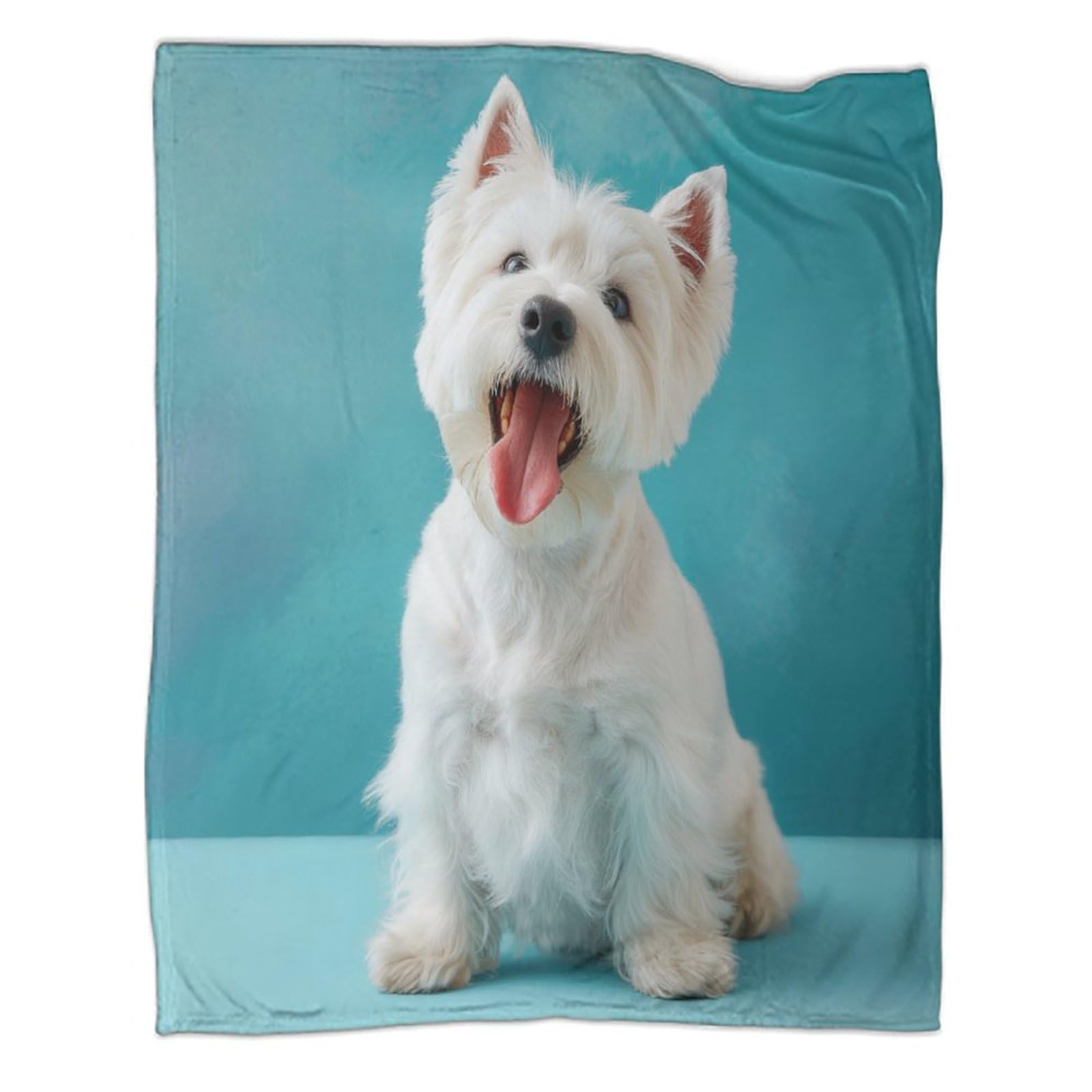 Plaid Westie 3D en flanelle douce d'une finition haut de gamme de 150x200cm