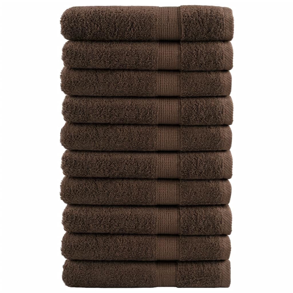 Brokky Asciugamani da Bagno SOLUND 10 pz Marroni 100x200cm 600gsm-Asciugamani in Cotone,Asciugamani Grande, Ideale per Bagno, Palestra, Hotel e Spa. Molto Assorbente