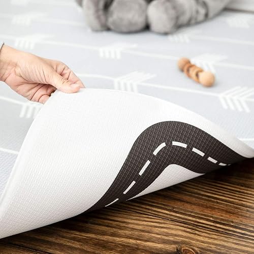 Miniatura 4 de Baby Care - Alfombra de juego (mediano, Nordic Tails, flechas Morning Fog Arrows) de 73 x 49 pulgadas, original de una pieza, reversible,